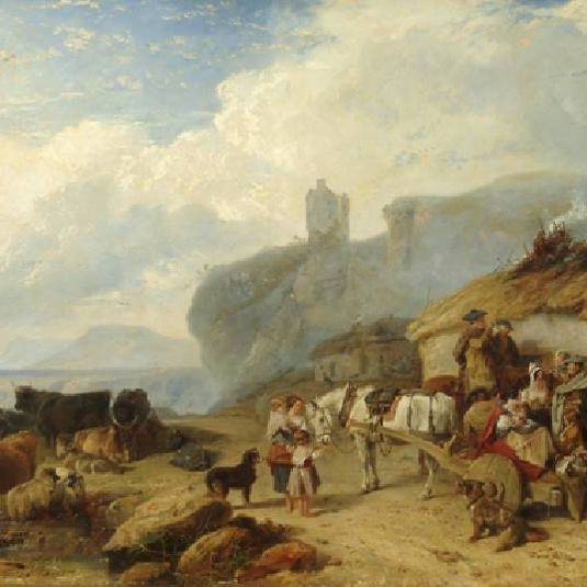 Richard Ansdell, The Drover's Halt, Island of Mull in the Distance (1845)