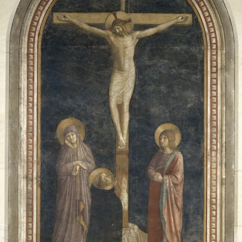 Calvary with Saint Dominic in prayer