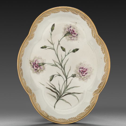 Quatrelobed Dish from Dessert Service: Pinks--Maddocks Beauty