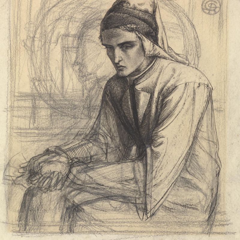 Dante in Meditation Holding a Pomegranate