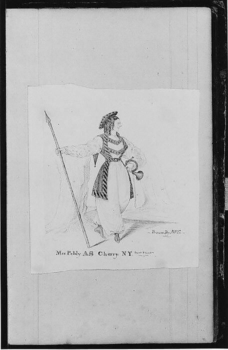 "Mrs. Pebly As Cherry. NY. Park Theatre" (from Sketchbook)