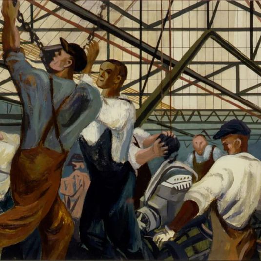 Automobile Industry (mural study, Detroit, Michigan Post Office)