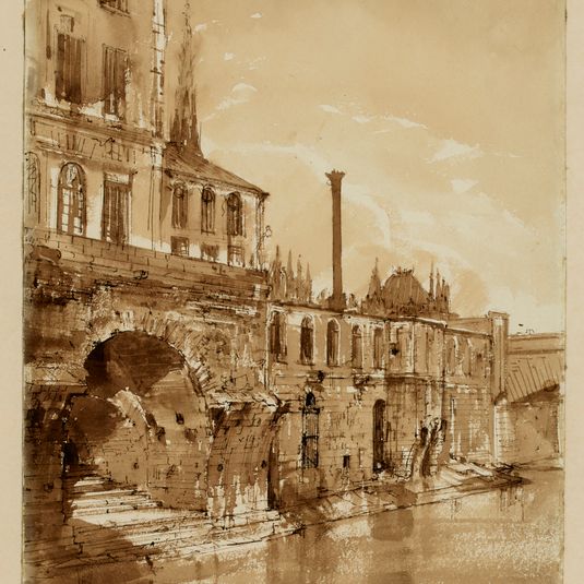 Les cagnards de l'Hôtel Dieu, entre le pont Saint Charles et le pont au Double, 1870