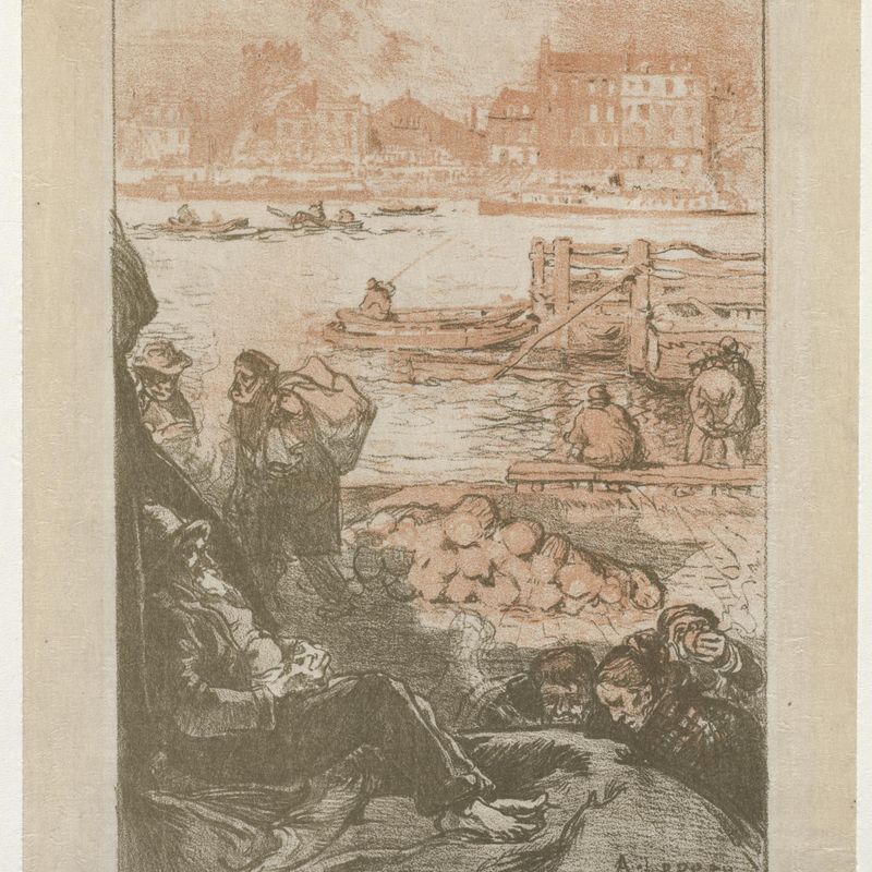 [Peasants by a Dock, Paris]