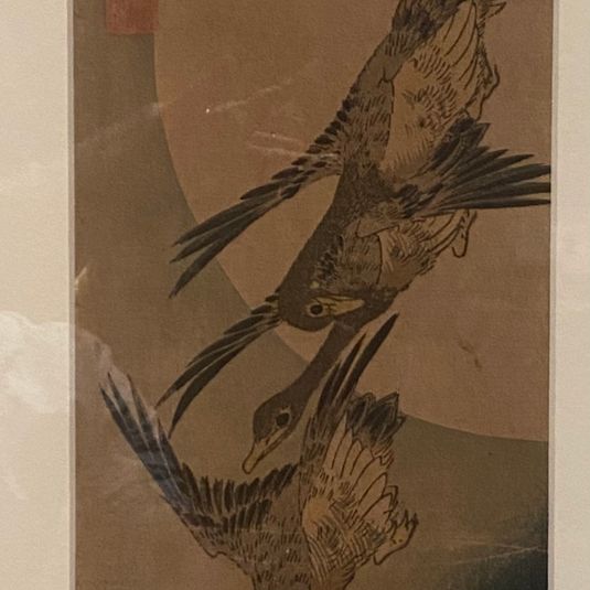 Wild Geese Flying under the Full Moon