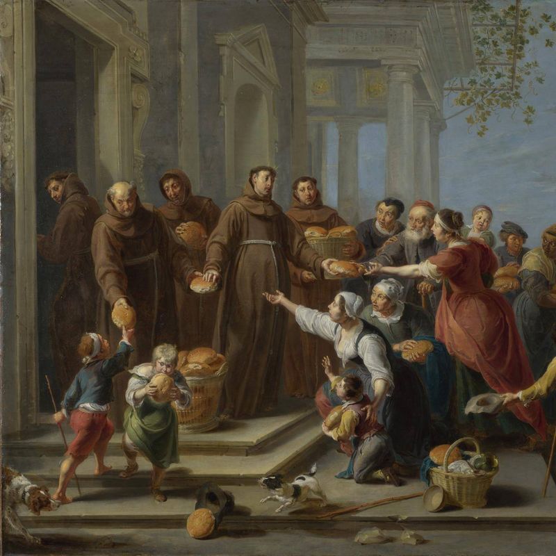 Saint Anthony of Padua (?) distributing Bread