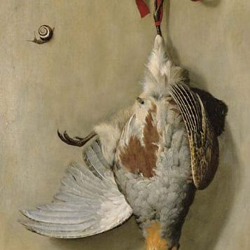 Trompe l'oeil with dead fowl