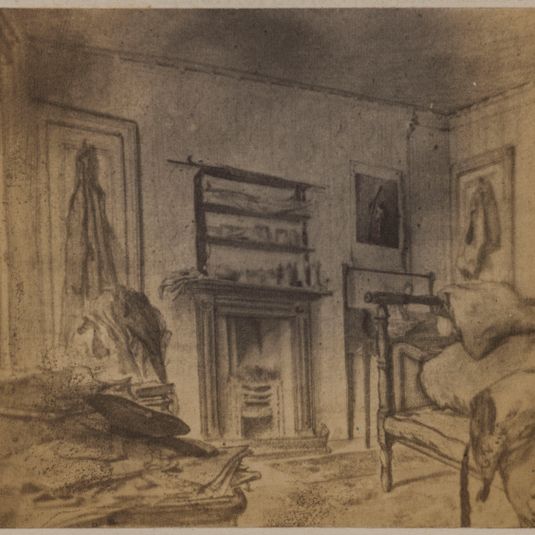 Photographie d'un dessin de la "Chambre de V.H à Jersey" (dans ouvrage "Profils et grimaces" d'Auguste Vacquerie)