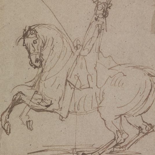 A Saddled Horse, Facing Left