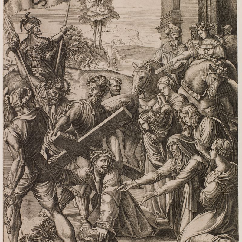 Le Portement de croix d'après Raphaël (Bartsch 28 - Bartsch illustré tome 26 (volume 14, 1ère partie), page 44)