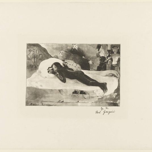 Watched by the Spirit of the Dead (Manao Tupapau) from the portfolio L'Estampe originale, no. VI