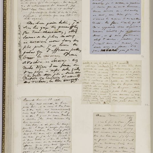 Album Chenay, folio 41 verso, 1 lettre de Mme Adèle Hugo et 4 lettres de Victor Hugo à Julie Chenay