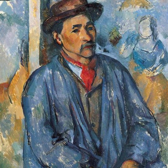 Man in a Blue Smock by Cézanne