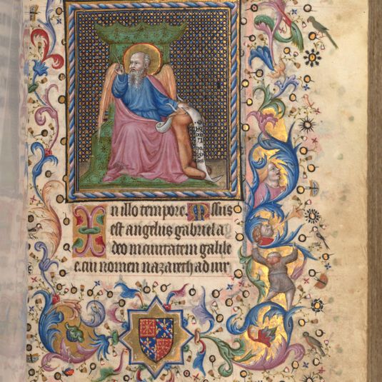 Hours of Charles the Noble, King of Navarre (1361-1425): fol. 23r, St. Luke