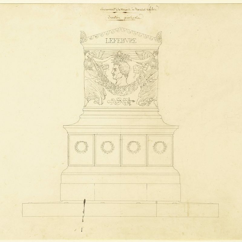 Monument à la mémoire du Maréchal Lefebvre : élévation principale