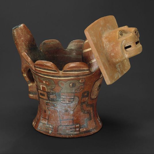 Incense burner with feline head