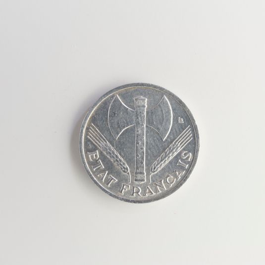 Pièce de 50 centimes en aluminium de l'Etat français, 1943