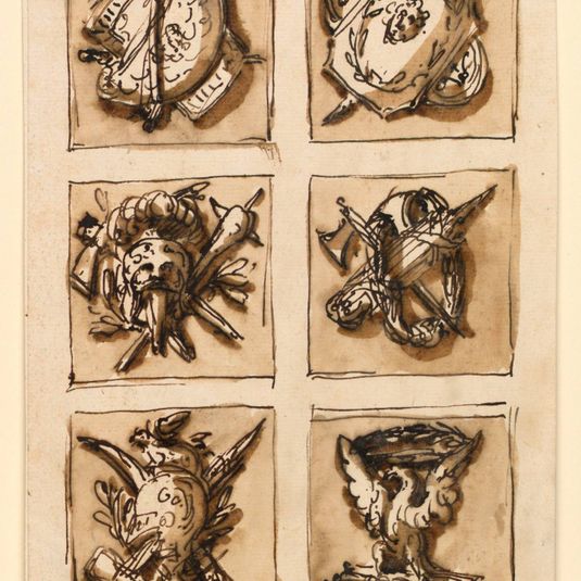 Decoration of six panels