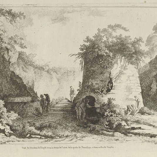 Vue du Tombeau de Virgile from Differentes vues dessiné d'après nature... dans les environs de Rome et de Naples