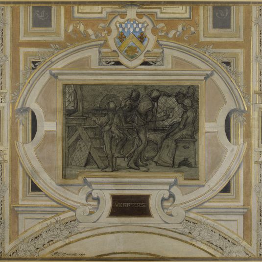 Esquisse pour la galerie des Métiers de l'Hôtel de Ville : Verriers