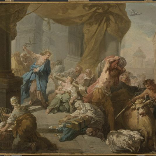 Jesus driving the sellers out of the Temple