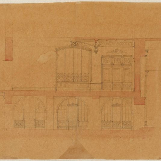 Projet pour le Palais de l'Industrie : coupe