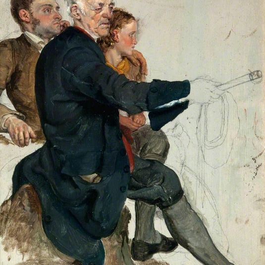 Two Seated Men and a Standing Boy (Study for 'The Covenanters' Baptism')