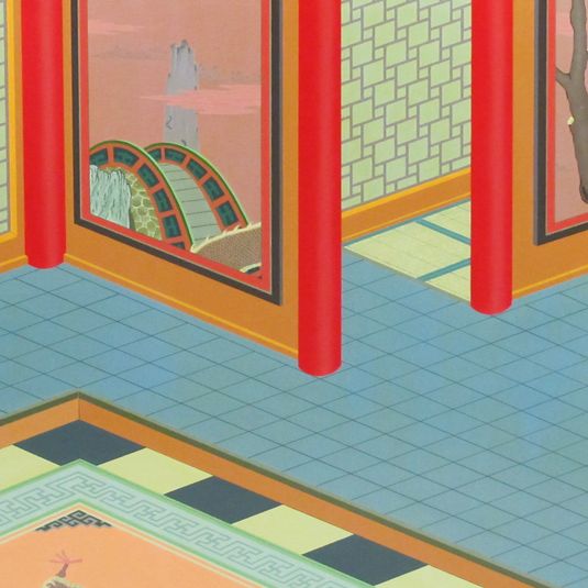 Interior with Three Red Columns