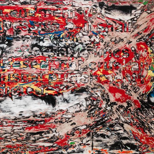 Mark Bradford, Amendment #8, 2014and American Voices and Visions