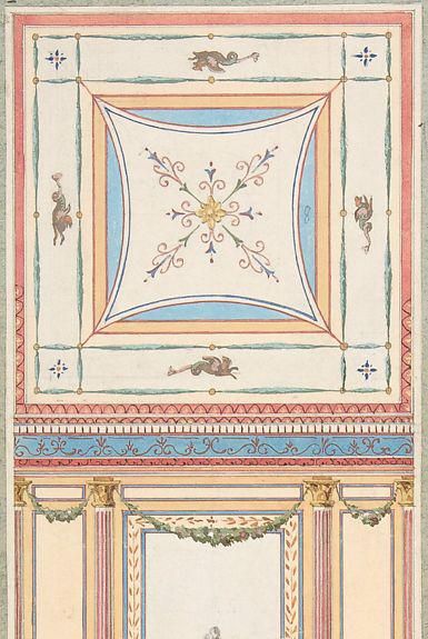 Design for Wall Paneling and Ceiling in Pompeiian Style, The Deepdene, Dorking, Surrey