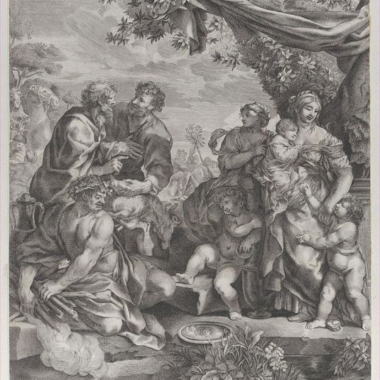 Allegorical scene with a sacrificial lamb