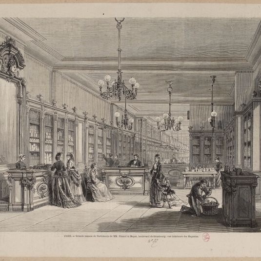 Grande maison de parfumerie de MM. Pinaud et Meyer, boulevard de Strasbourg : nue intérieure des Magasins.