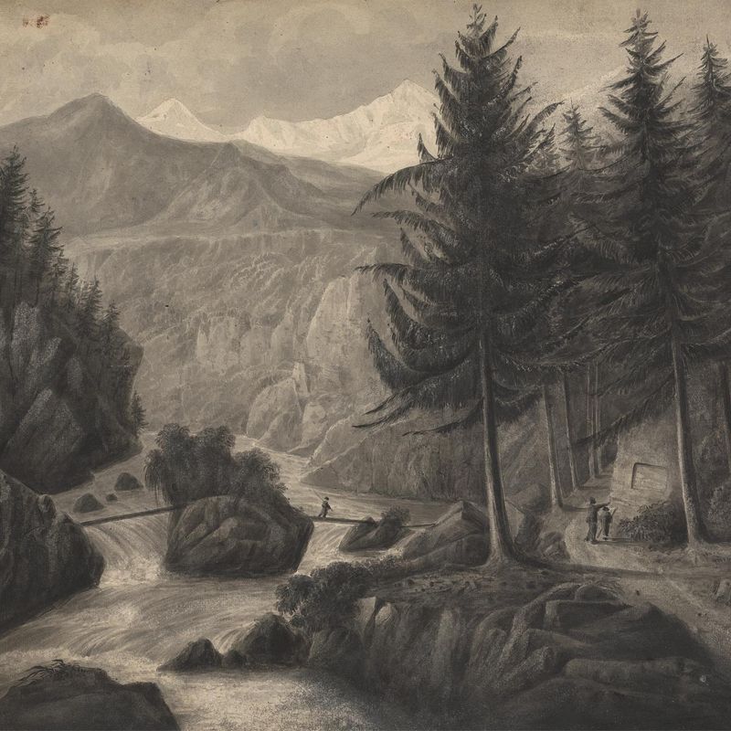 On the Zwcilutzen - Near Interlaken/ Canton of Berne/ The Jungfrau in the Distance