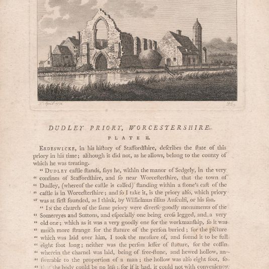 Dudley Priory, Worcestershire. Plate II for Grose's Antiquities of England and Wales.