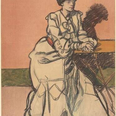 An Elegant Parisiènne Seated in a Café