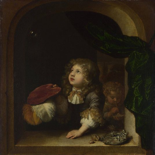 Two Boys blowing Bubbles
