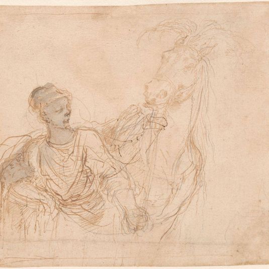 Figure Leading a Horse