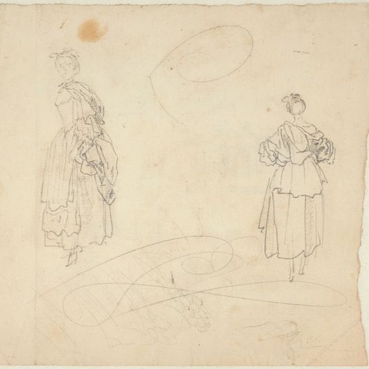 Double Etude de femme en toilette bourgeoise