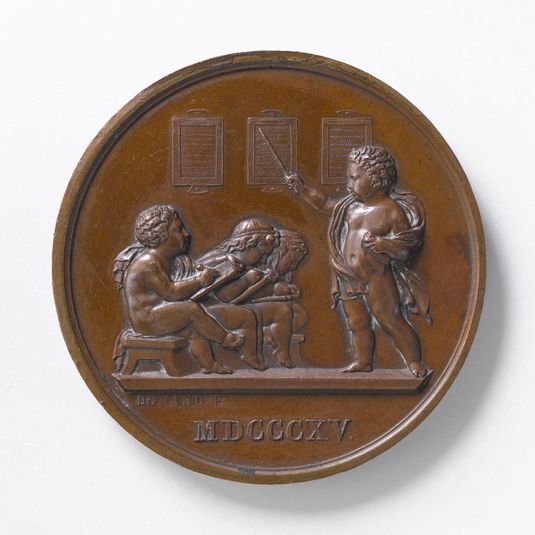 Récompense donnée à M. Hérivel, instituteur, par la Société pour l'instruction élémentaire, 1843