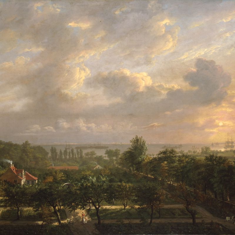 View from the Tutein country estate in Østerbro towards the Sound