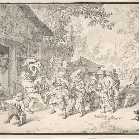 An Itinerant Peddler in a Village