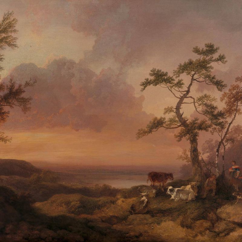 Landscape with Cattle and Peasant