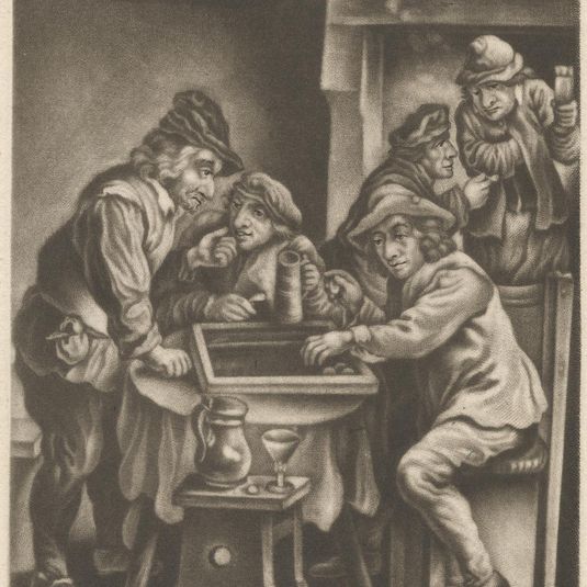 Men Playing Backgammon