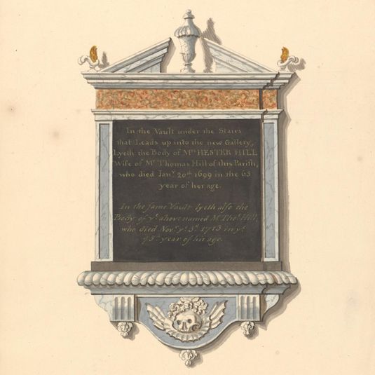 Memorial to Mrs. Hester Hill and Mr. Thomas Hill, Chelsea Church