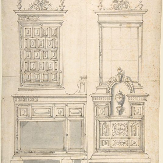 Design for a Stove and Wall Fountain (?)
