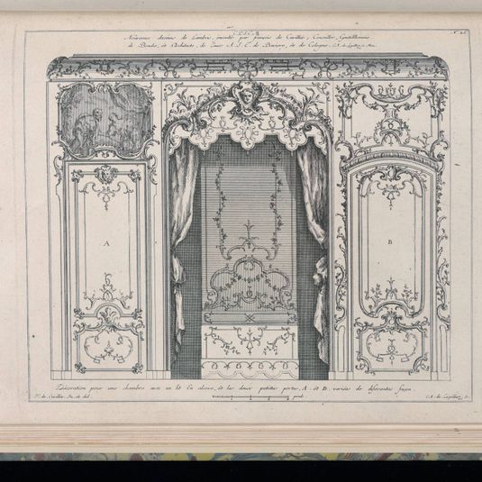 Alcove with Bed, Nouveaux desseins de Lambris (New Wainscoting Designs)