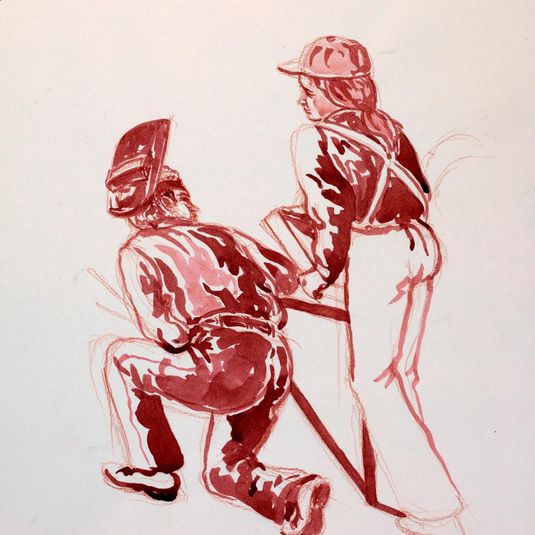 Preliminary sketch for mural The History of Labor in America, The 20th Century: Technology (U. S. Department of Labor, Washington, DC)