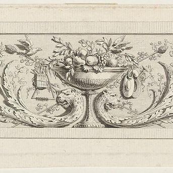 Design for a Frieze with Acanthus Scrolls and a Vase in the Center