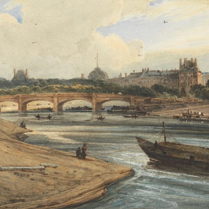 The Pont de la Concorde and Tuileries Palace from the Cours la Reine