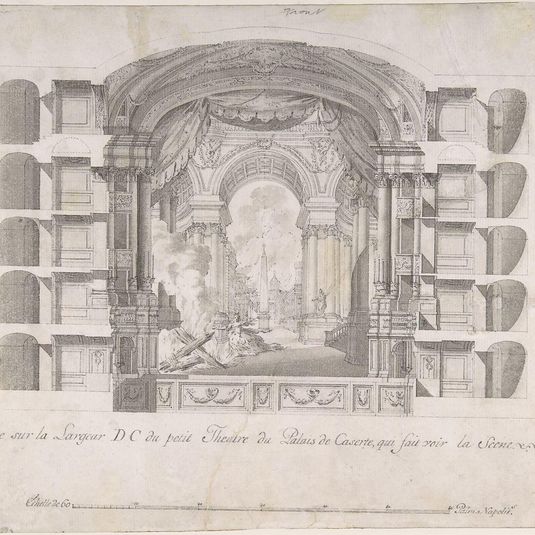 Transverse Section of the Small Theater at the Palace of Caserta, with a View of a Stage Design